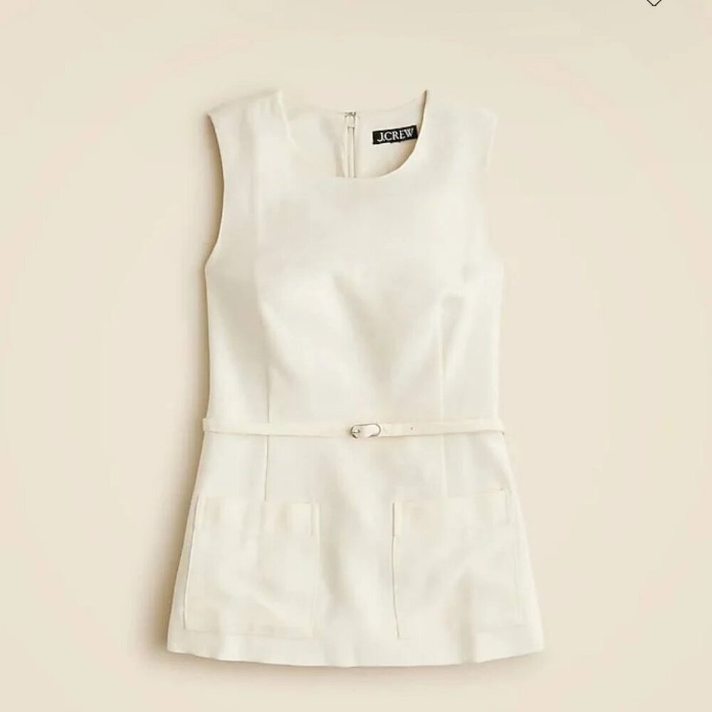 J. Crew Cream Ivory Sleeveless Blouse Minimalist Luxury Office Career Size 22
